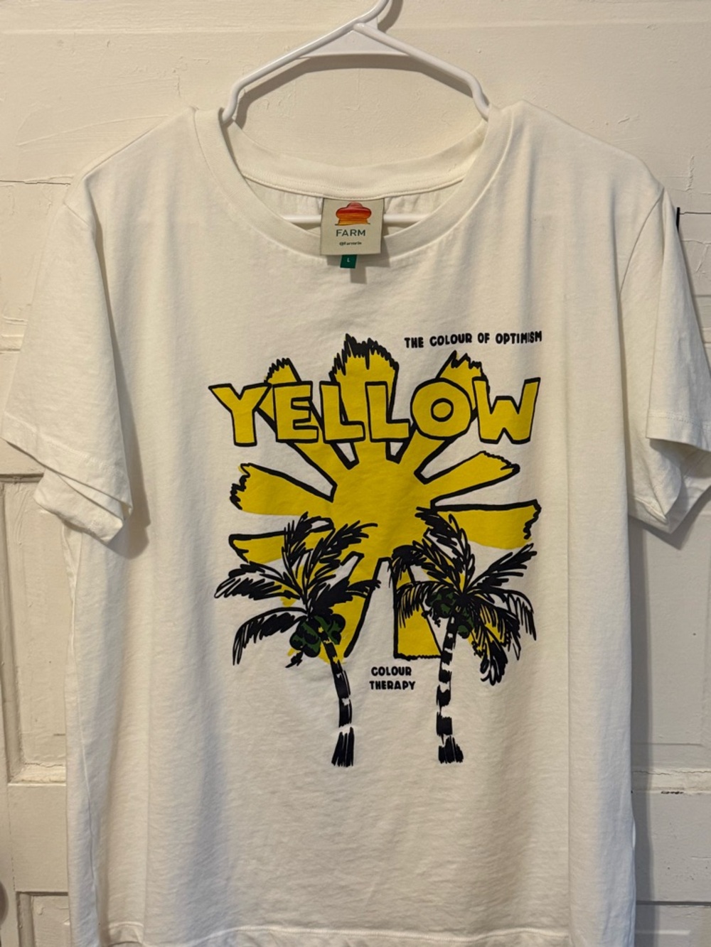 FARM Rio 'YELLOW' Graphic Tee - White & Yellow NWOT